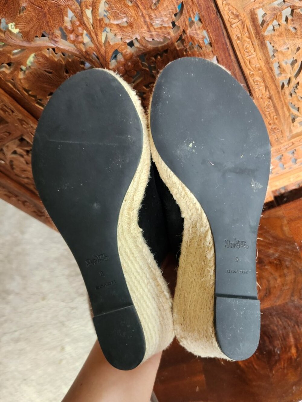 Coach Poppy Wedge Shoe - Espadrilles / Jute with Suede Exterior - Picture 6 of 10